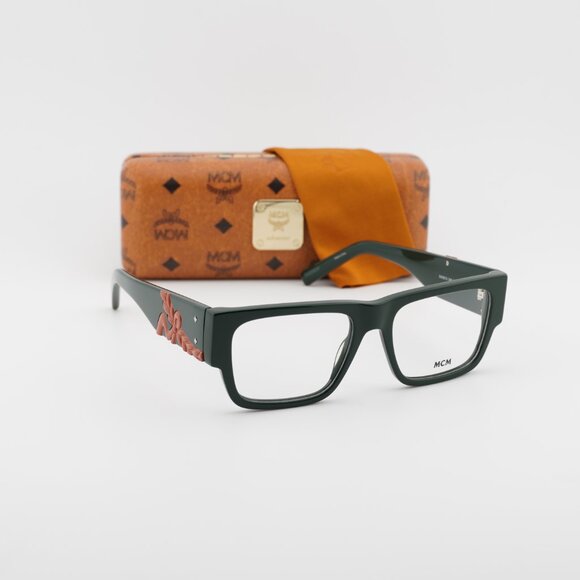 MCM MW5013 096 Square Eyeglasses - Shiny Dark Green 53mm - Picture 4 of 10